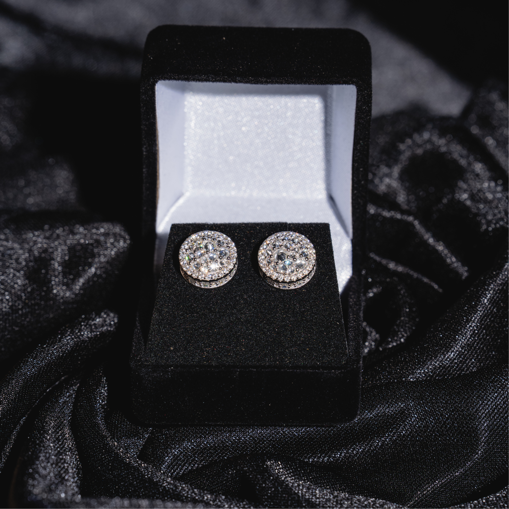 3D Circle Mosaic Setting Earrings