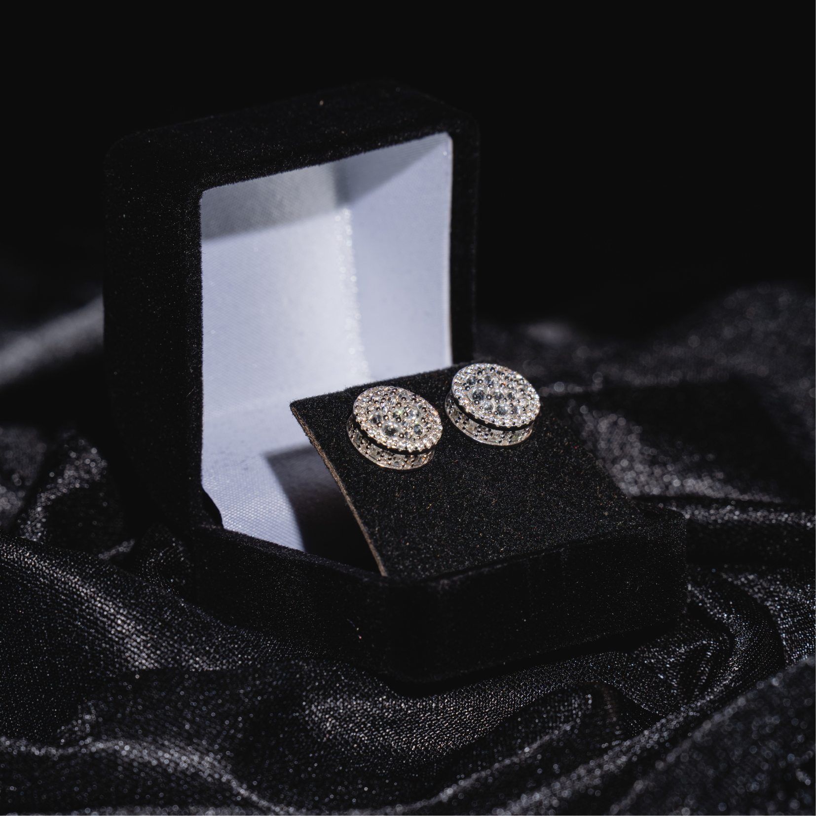 3D Circle Mosaic Setting Earrings