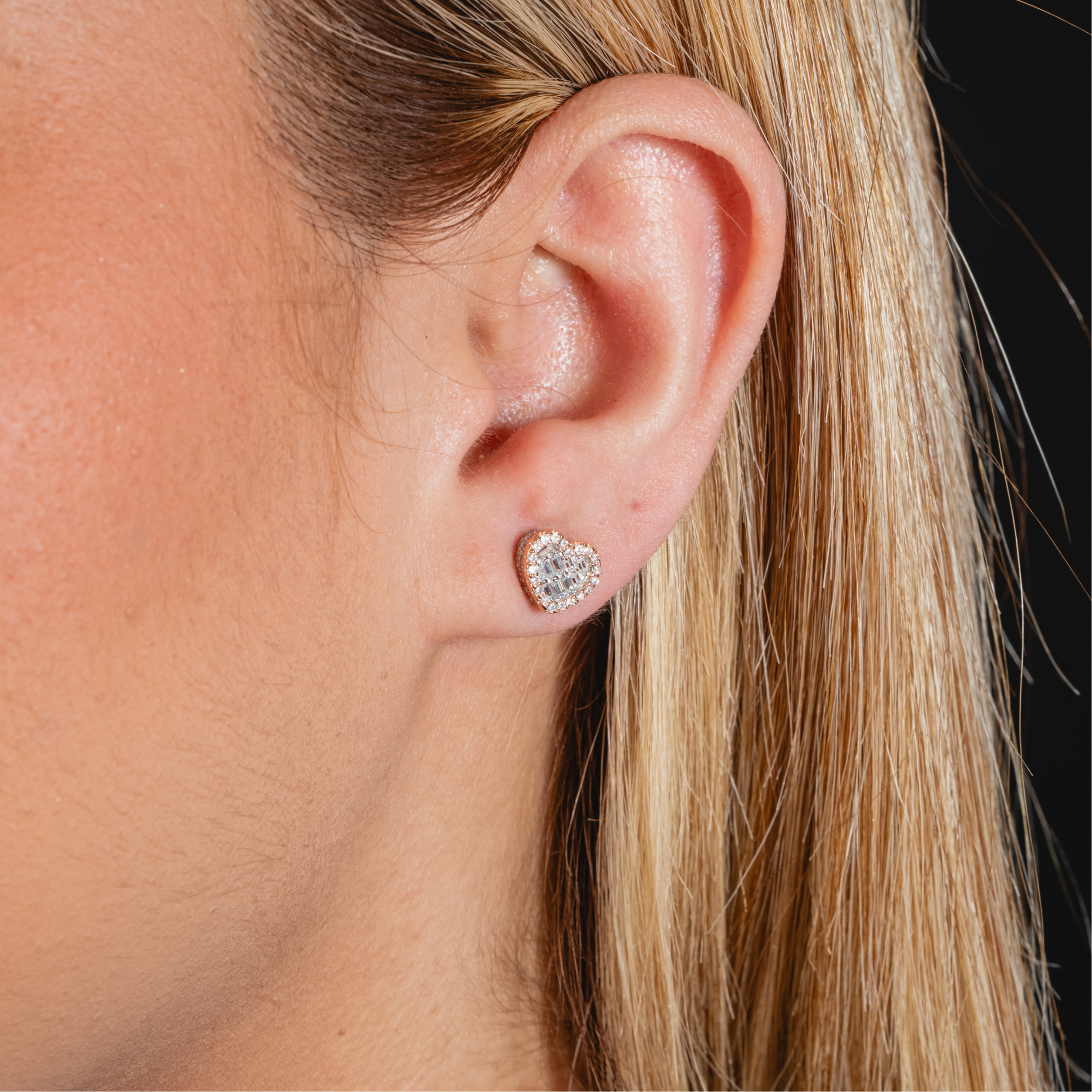 3D Heart Earrings