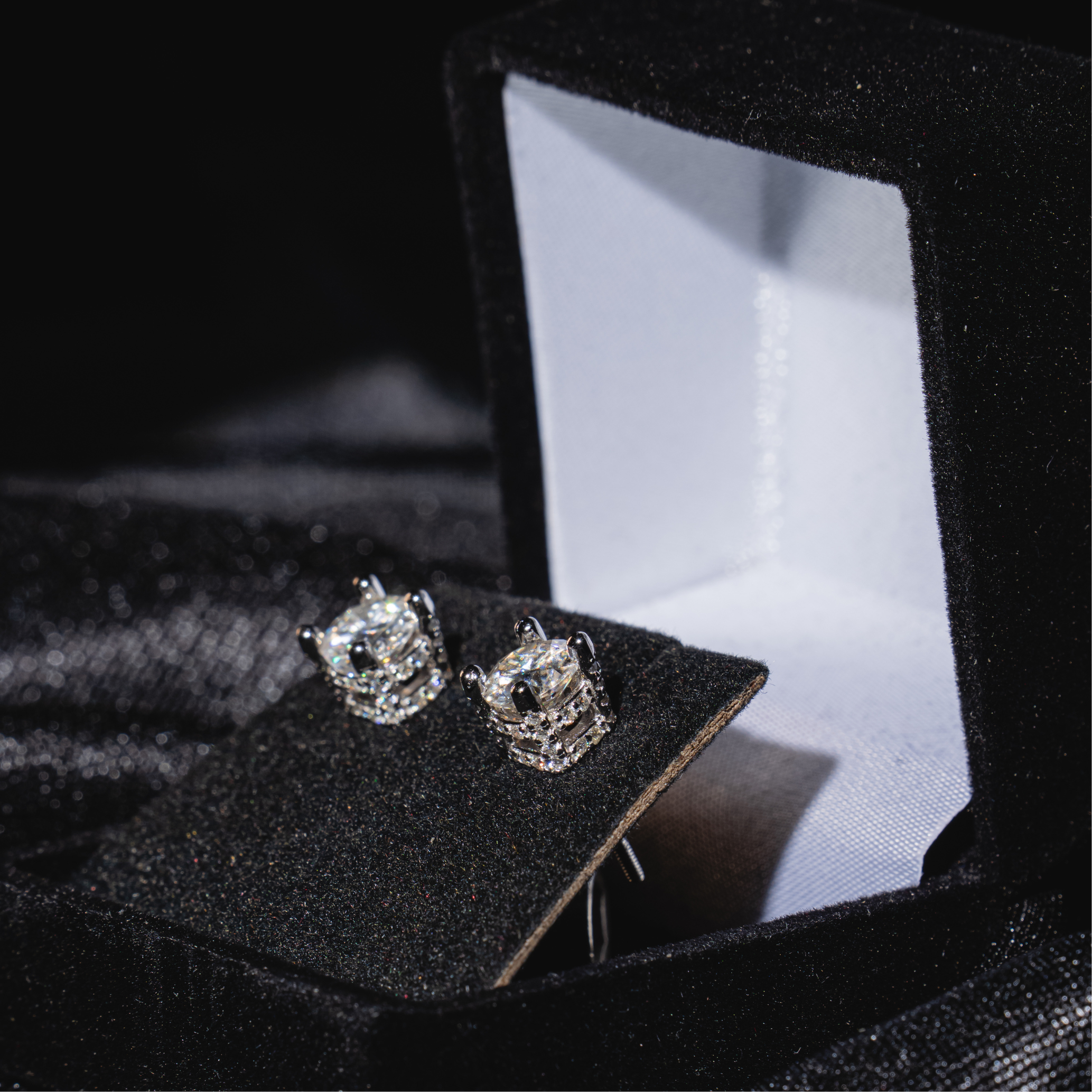 3D Solitaire Earrings