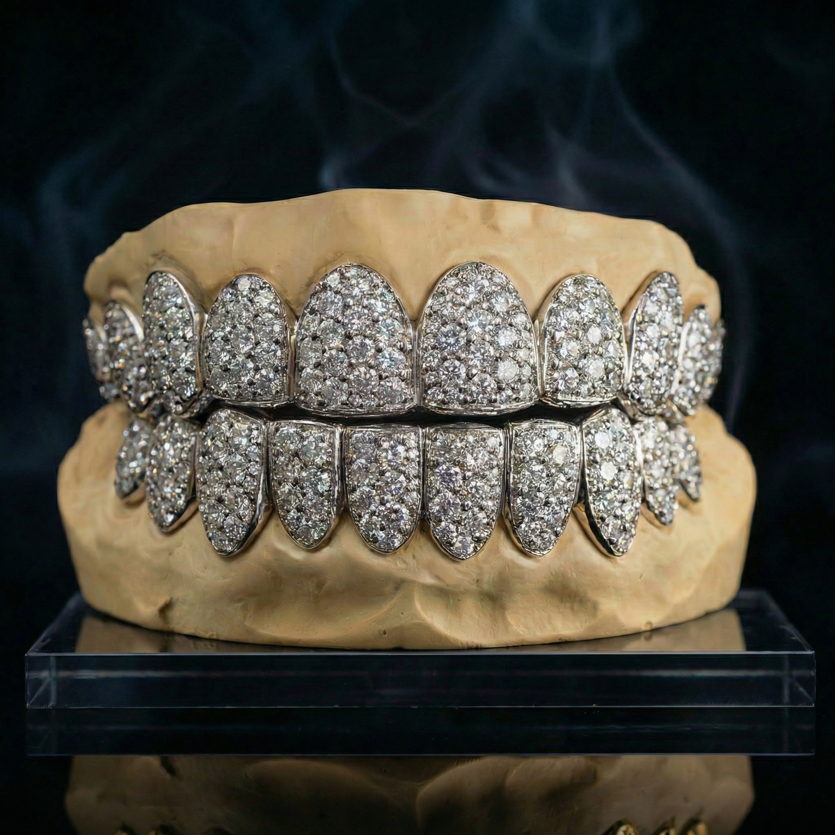 Jumbo HoneyComb Grillz Lab Natural Diamond