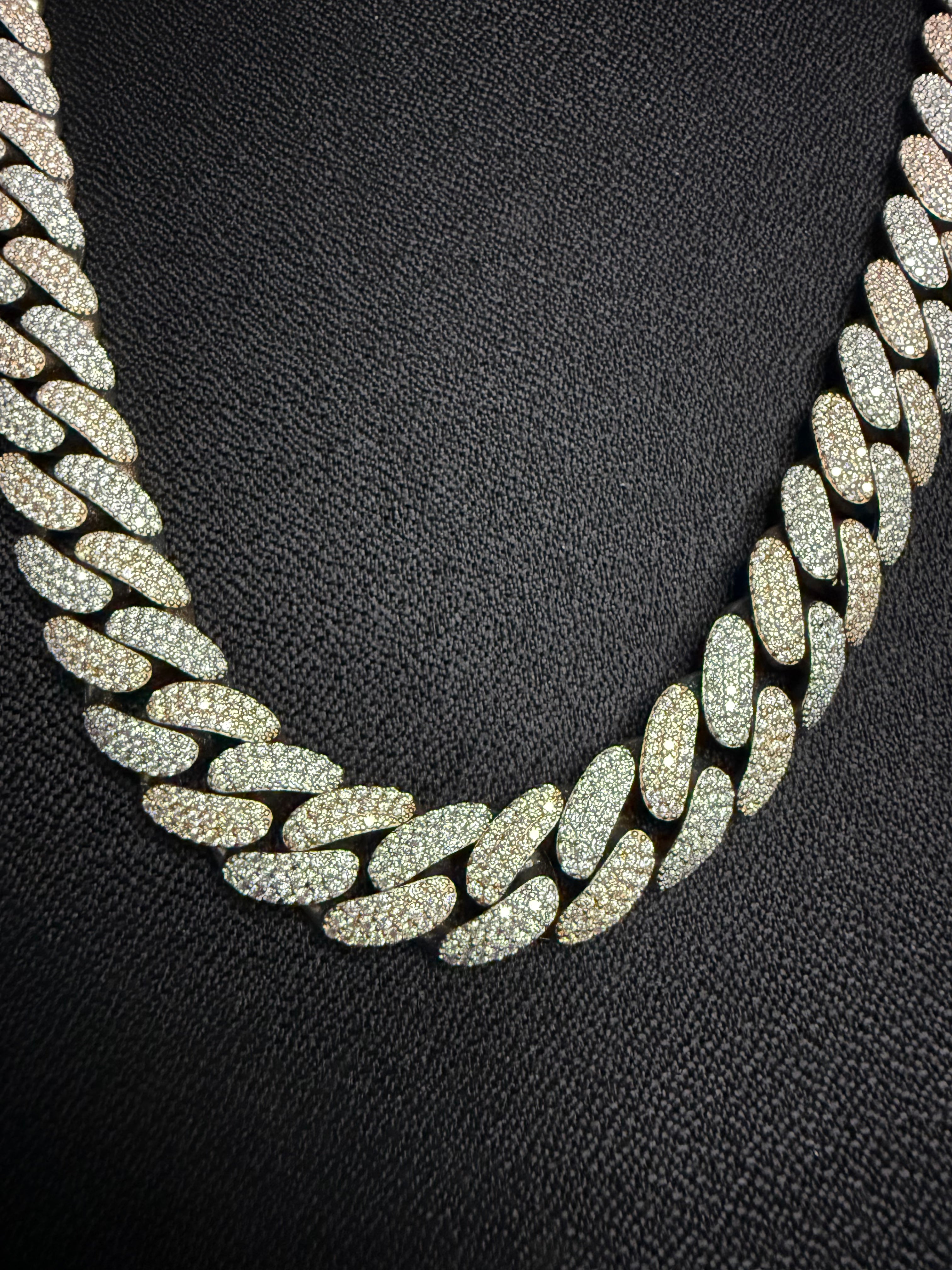 Round Cuban Duo Tone Mens Chains