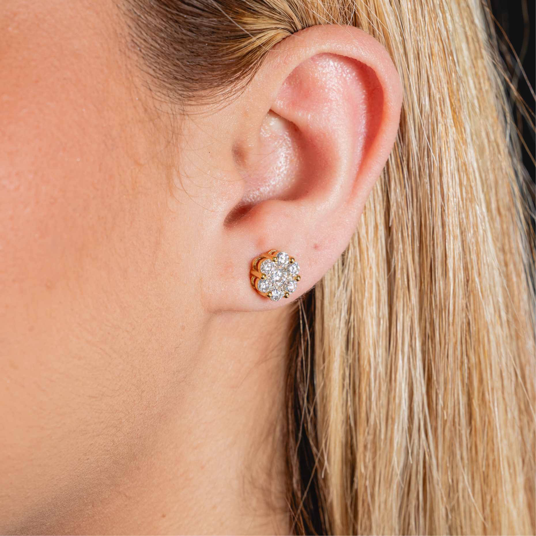 Women Flower Honey-Comb Earrings
