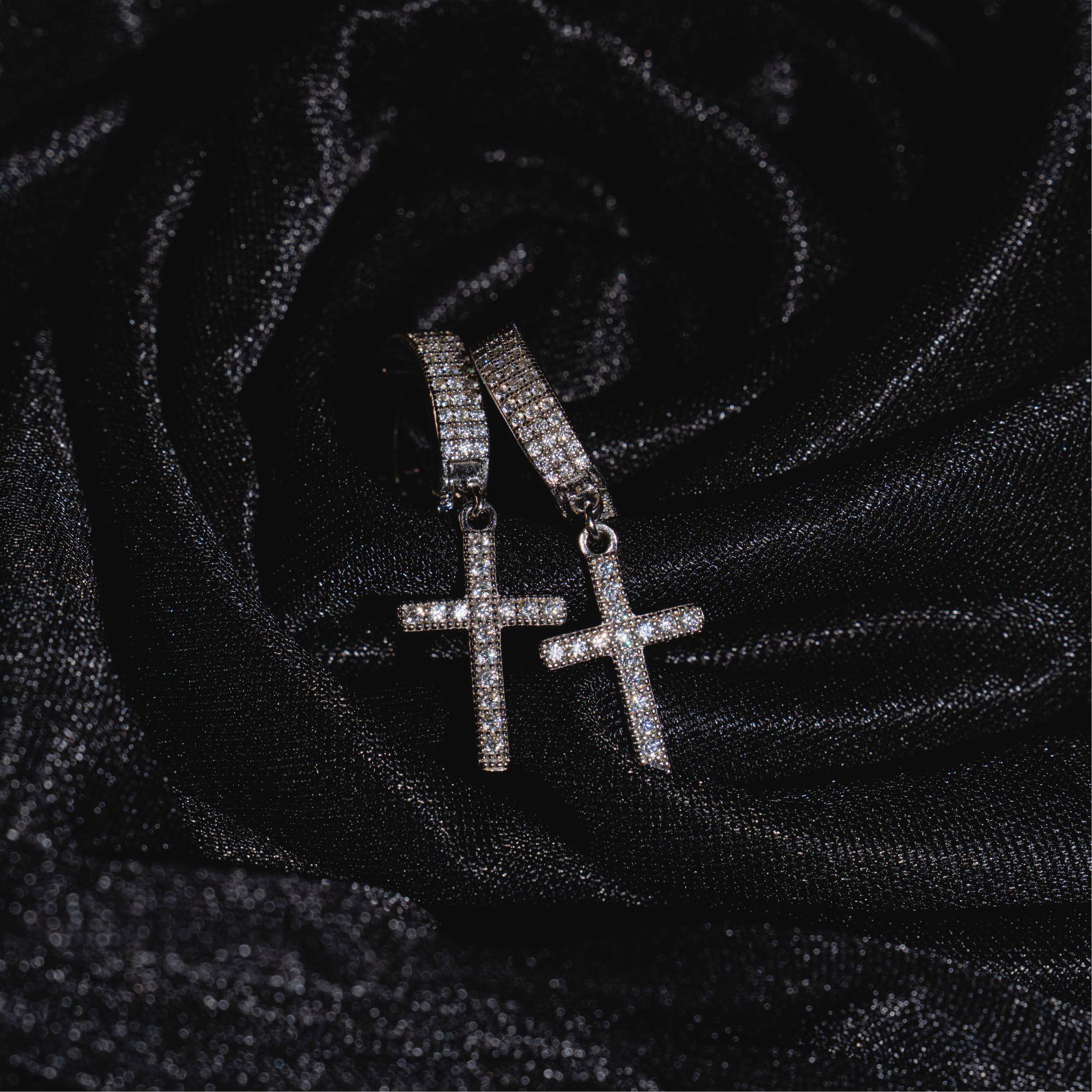 Cross Hoop Earrings