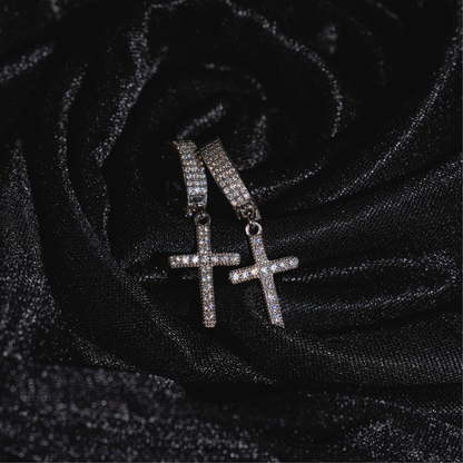 Cross Hoop Earrings