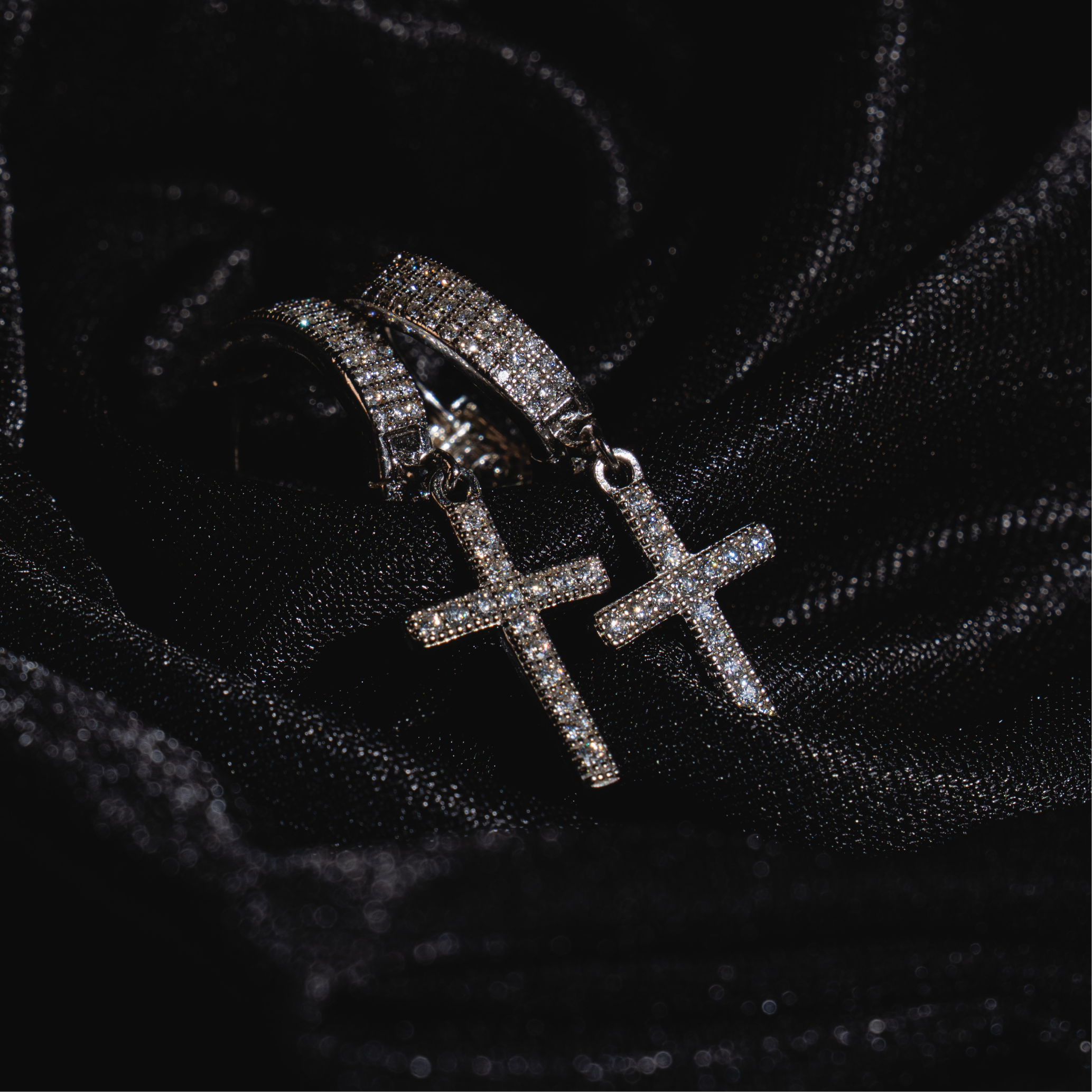Cross Hoop Earrings