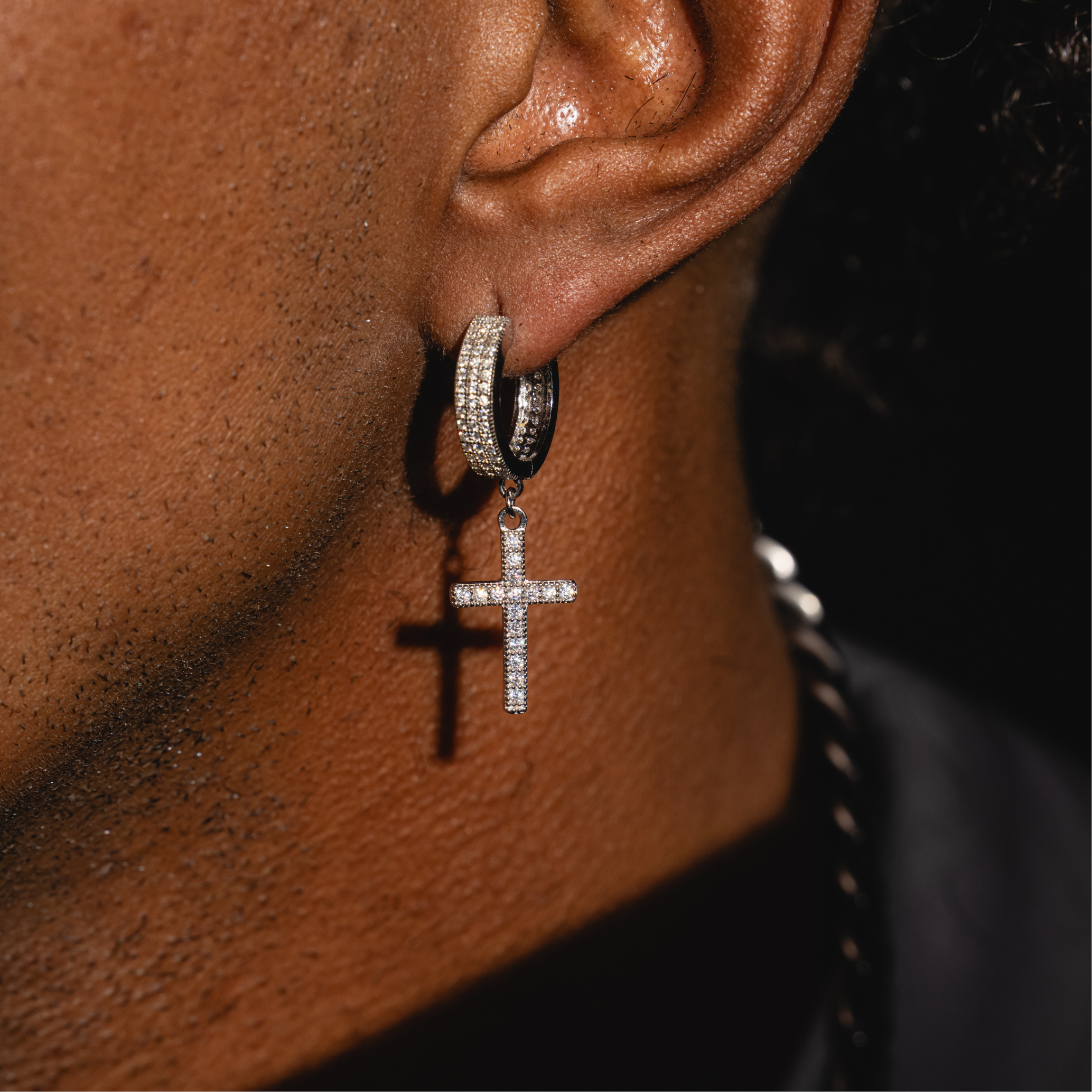 Cross Hoop Earrings