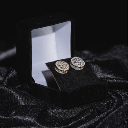 3D Circle Mosaic Setting Earrings