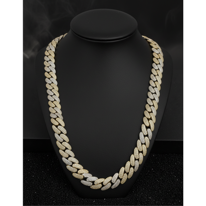 Round Cuban Duo Tone Mens Chains