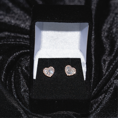 3D Heart Earrings
