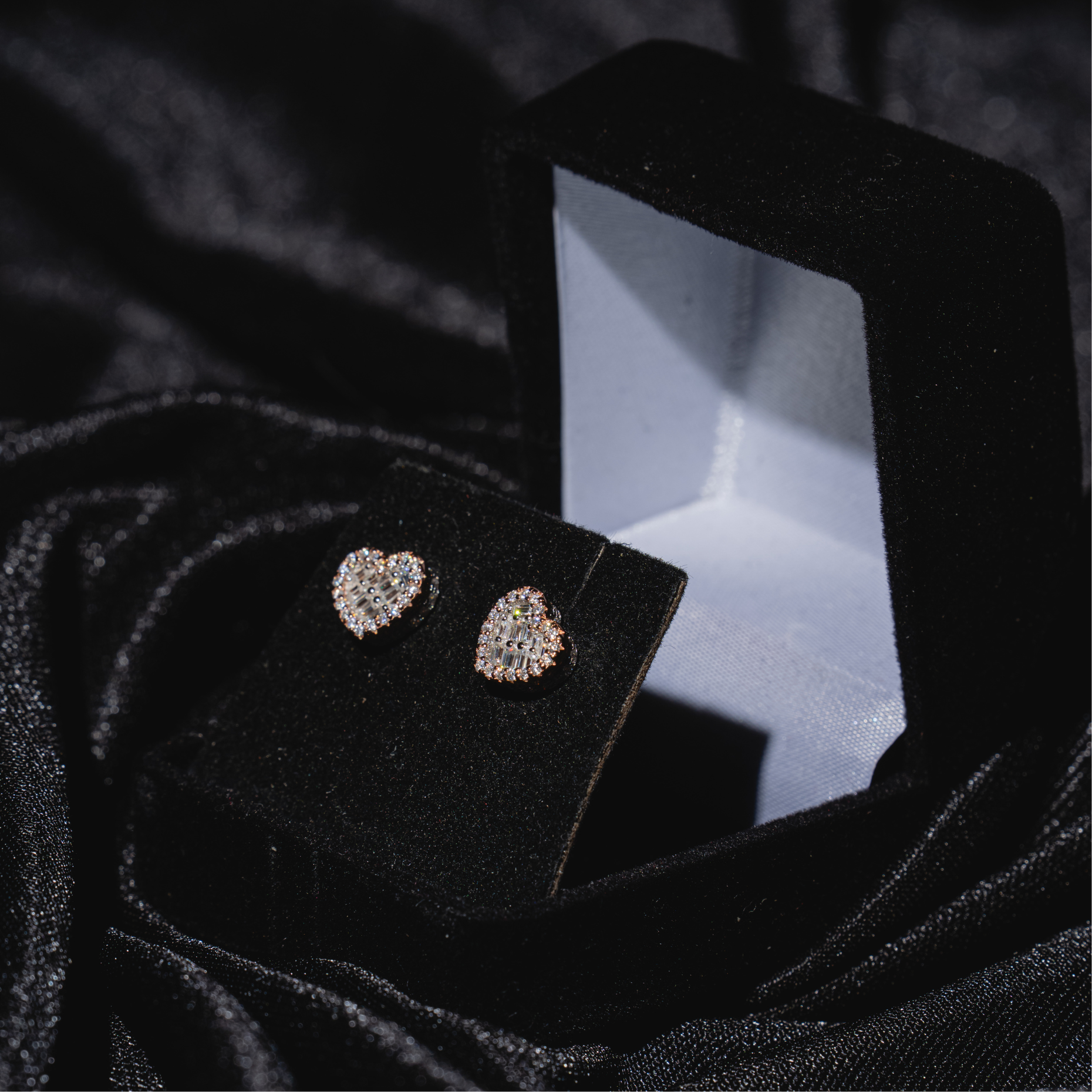 3D Heart Earrings