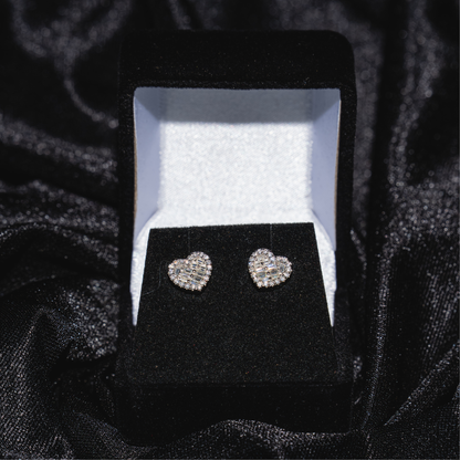 3D Heart Earrings