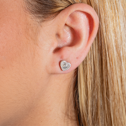 3D Heart Earrings