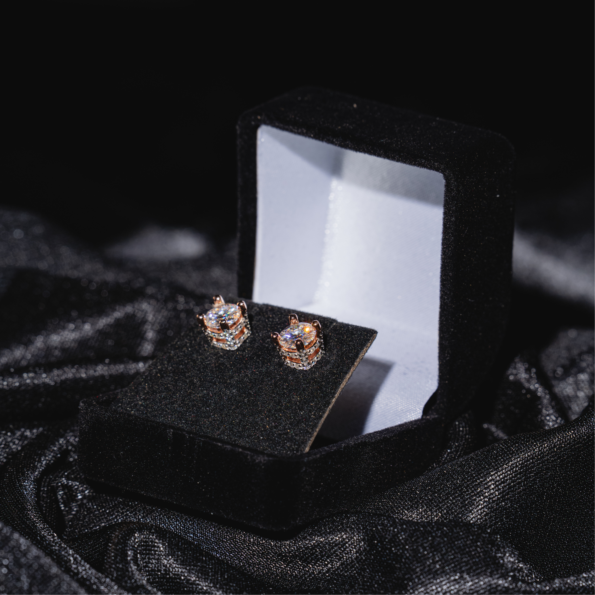 3D Solitaire Earrings
