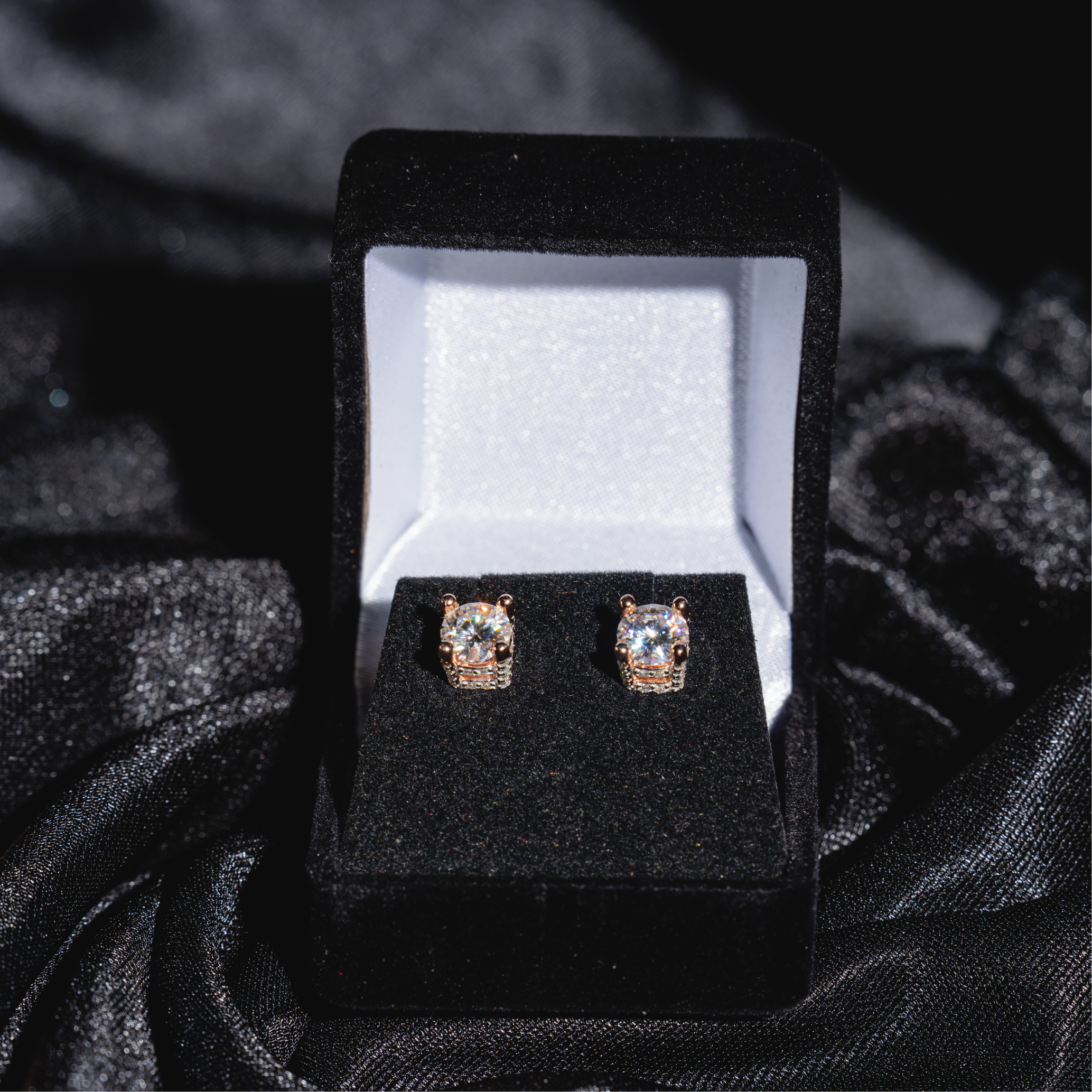 3D Solitaire Earrings