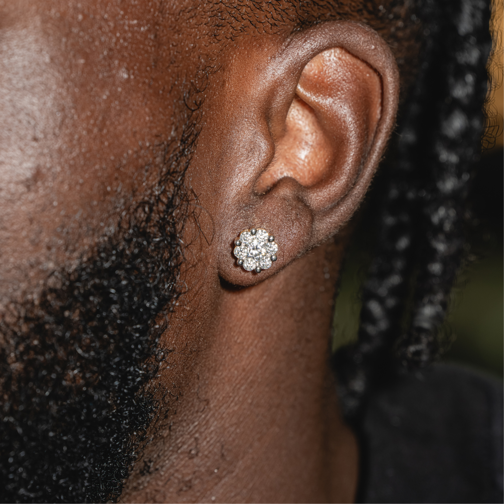3D Men Honey Comb Earrings