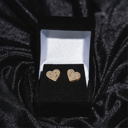 Heart Earrings With Baguette