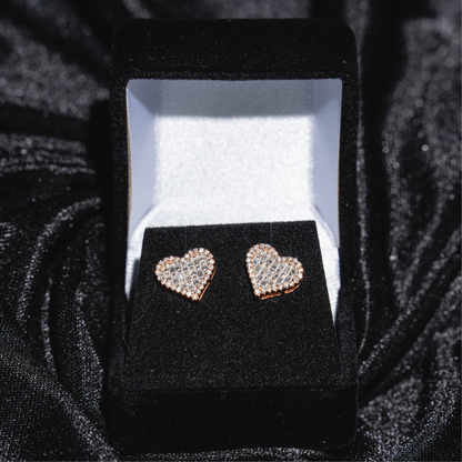 Heart Earrings With Baguette