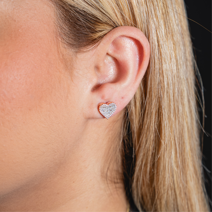 Heart Earrings With Baguette