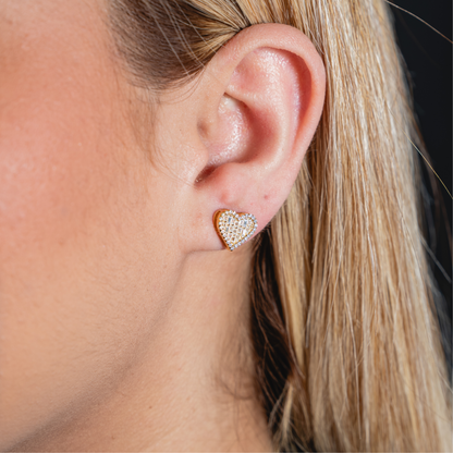 Heart Earrings With Baguette