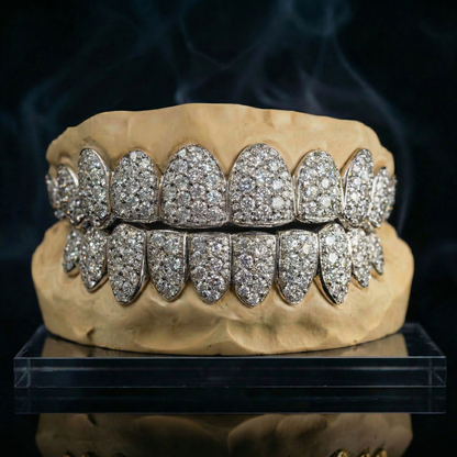 Jumbo HoneyComb Grillz Lab Natural Diamond