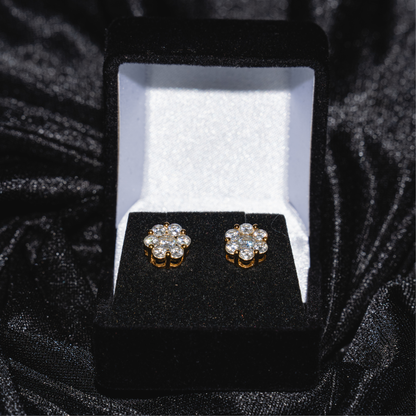 Women Flower Honey-Comb Earrings