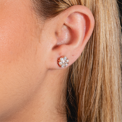 Women Flower Honey-Comb Earrings